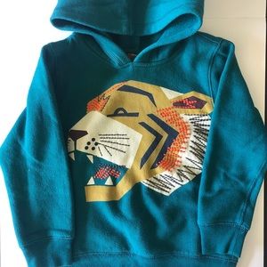 Tea Embroidered Tiger Hooded Sweatshirt
